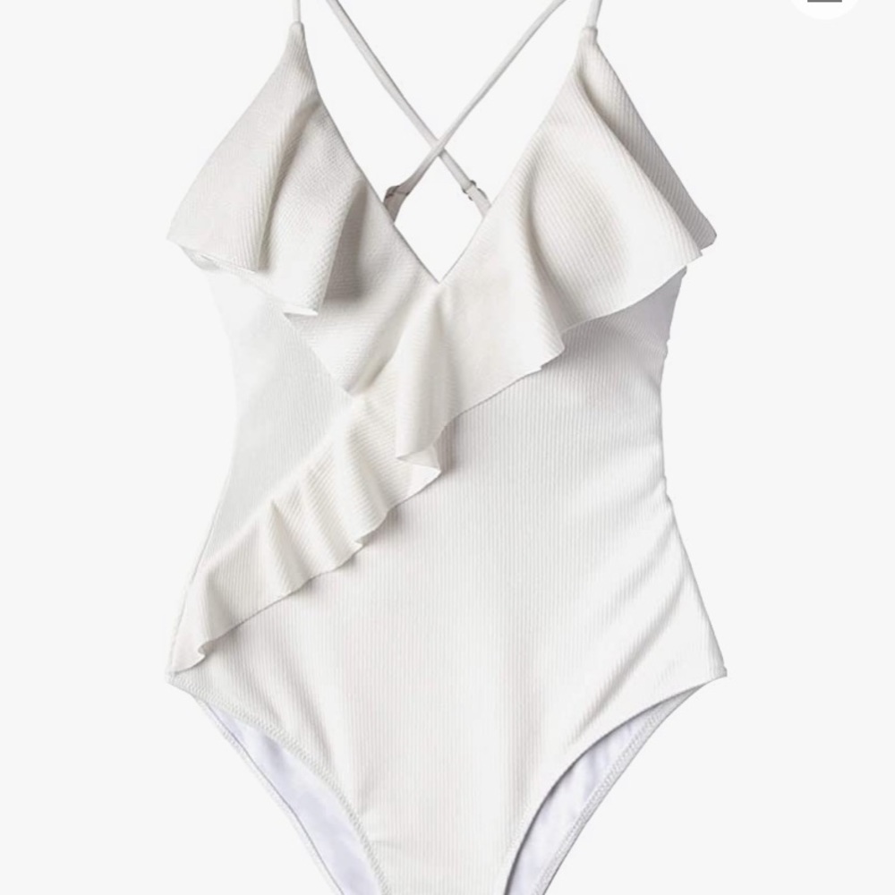 CUPSHE One Piece Swimsuit Ruffle Wrap Textured